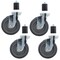 Bk Resources 5-inch Gray Rubber Stem Casters, Top Lock Brake, 250lb Capacity, 4PK 5SBR-RA-GR-PS4 - alternate 2